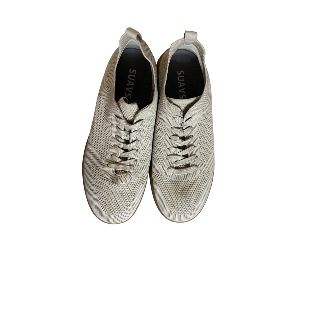 SUAVS Zilker Gum Sneakers Cream Beige Knit Shoes Mens 10 Womens 12 EU 43 - Picture 5 of 7